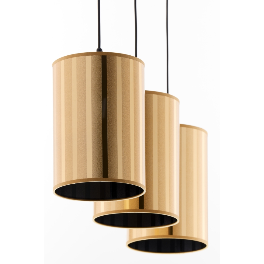 Jupiter 2092 - Karājoša lustra uz troses CORTINA 3xE27/15W/230V zelta/melna