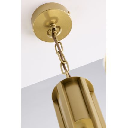 Jupiter 2093 - Lustra ar ķēdi ARTHUR 3xE27/15W/230V zila/zelta