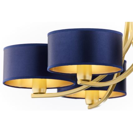 Jupiter 2095 - lustra uz ķēdes ARTHUR 6xE27/15W/230V zila/zelta