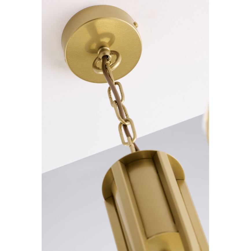 Jupiter 2096 - Karājoša lustra ar ķēdi ARTHUR 3xE27/15W/230V balta/zelta/marmora dekors