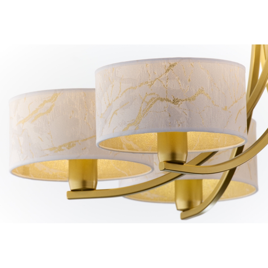 Jupiter 2098 - lustra uz ķēdes ARTHUR 6xE27/15W/230V balta/zelta/marmora dekors