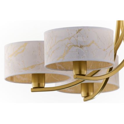Jupiter 2098 - lustra uz ķēdes ARTHUR 6xE27/15W/230V balta/zelta/marmora dekors