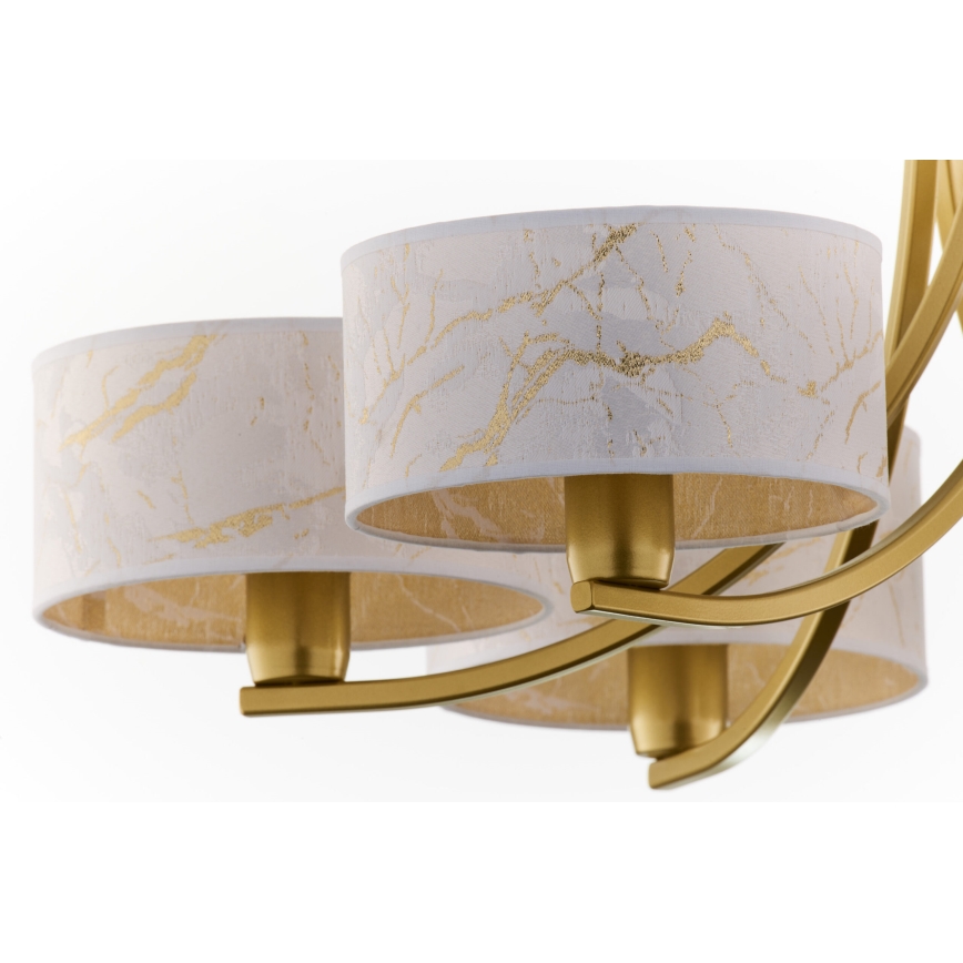 Jupiter 2098 - lustra uz ķēdes ARTHUR 6xE27/15W/230V balta/zelta/marmora dekors