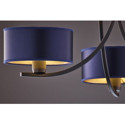 Jupiter 2099 - Lustra uz ķēdes ARTHUR 3xE27/15W/230V zila/melna