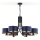 Jupiter 2102 - Lustra ar ķēdi ARTHUR 6xE27/15W/230V zila/melna