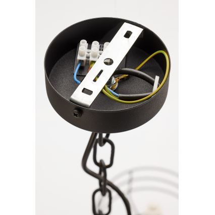 Jupiter 2104 - Karājamā lustra uz ķēdes ARTHUR 5xE27/15W/230V balta/melna/marmora dekors