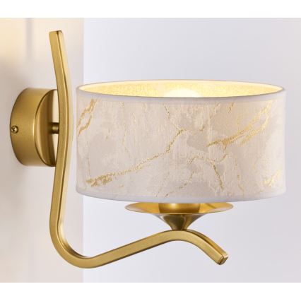 Jupiter 2111 - Sienas lampa KASZMIR 1xE27/15W/230V balta/zelta/marmora dekors