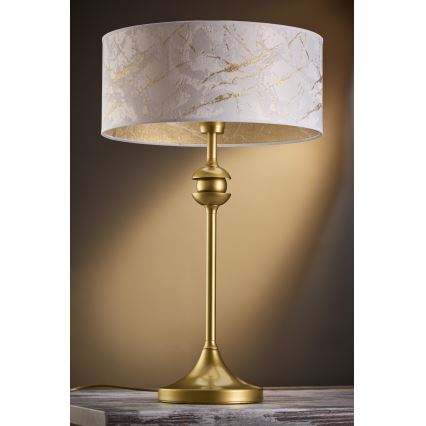 Jupiter 2112 - Galda lampa KASZMIR 1xE27/15W/230V balta/zelta/marmora dekors