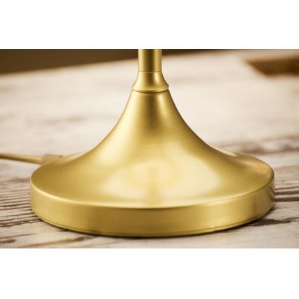 Jupiter 2112 - Galda lampa KASZMIR 1xE27/15W/230V balta/zelta/marmora dekors