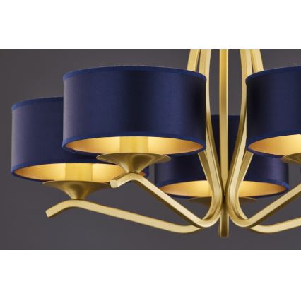 Jupiter 2114 - Griestu lustra ar stieni KASZMIR 5xE27/15W/230V zila/zelta