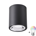 JUPITER LED RGBW dimmable spot light 1xE27/6,5W/230V, 2700-6500K, Wi-Fi, диаметром 9,8 см, черный