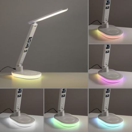 JUST LIGHT. 11018-16 - LED RGBW Dimējama skārienjūtīga galda lampa ar bezvadu uzlādi TINA LED/4W/230V balta