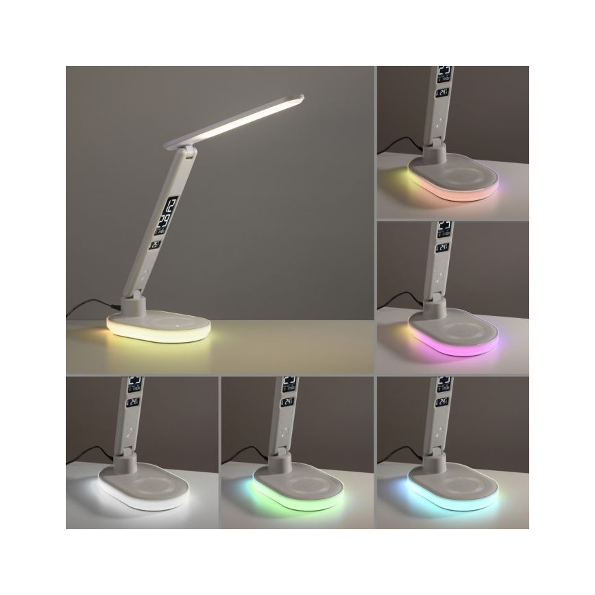 JUST LIGHT. 11018-16 - LED RGBW Dimējama skārienjūtīga galda lampa ar bezvadu uzlādi TINA LED/4W/230V balta
