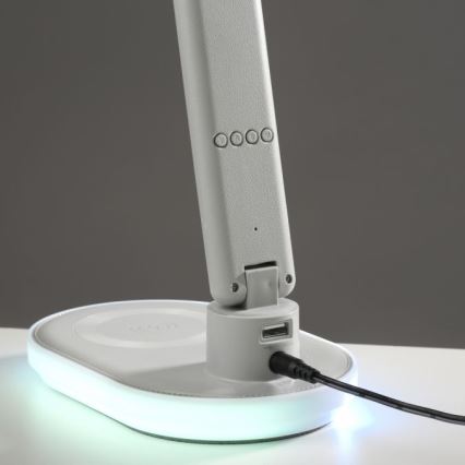 JUST LIGHT. 11018-16 - LED RGBW Dimējama skārienjūtīga galda lampa ar bezvadu uzlādi TINA LED/4W/230V balta