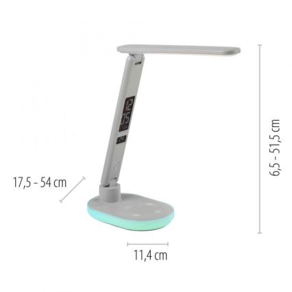 JUST LIGHT. 11018-16 - LED RGBW aptumšojama skārienjūtīga galda lampa ar bezvadu uzlādi TINA LED/4W/230V balta