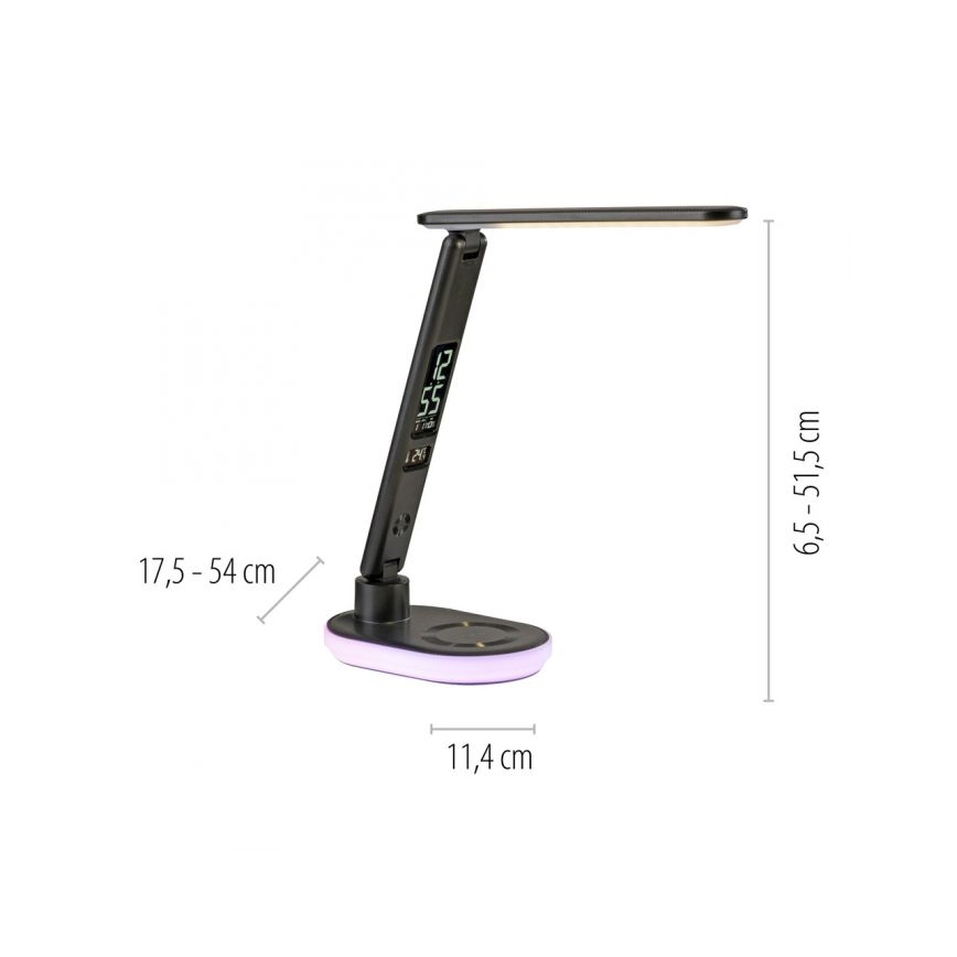 JUST LIGHT. 11018-18 - LED RGBW LED Aptumšojama skārienvadāma galda lampa ar ar bezvadu uzlādi TINA LED/4W/230V