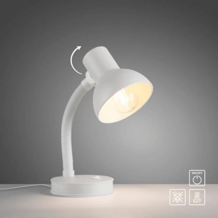 JUST LIGHT. 11080-16 - Elastīga galda lampa FLEXI 1xE27/25W/230V balta