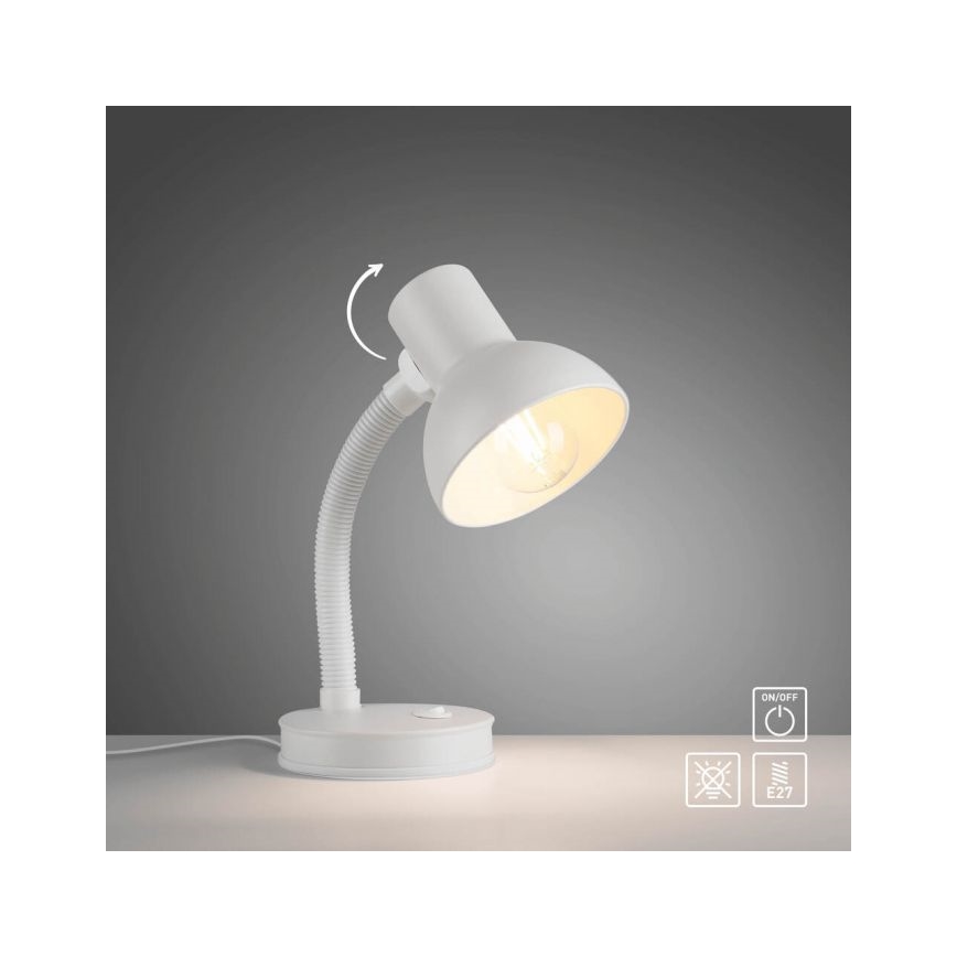 JUST LIGHT. 11080-16 - Elastīga galda lampa FLEXI 1xE27/25W/230V balta