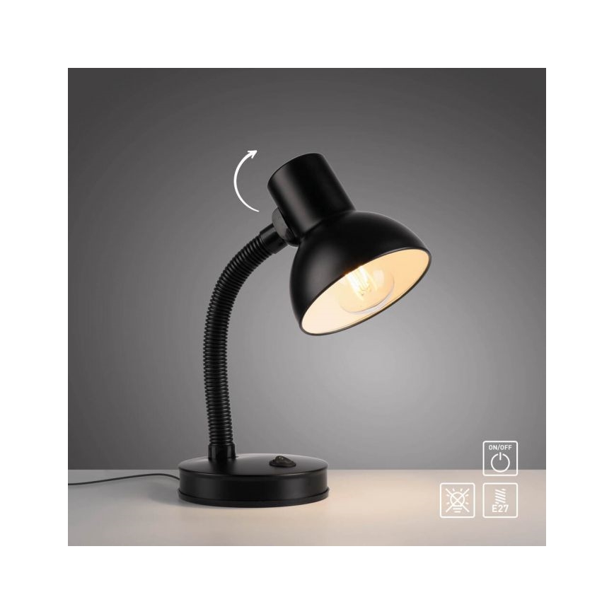 JUST LIGHT. 11080-18 - Lokana galda lampa FLEXI 1xE27/25W/230V melna