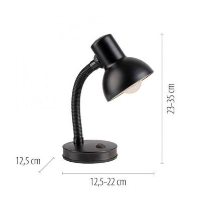 JUST LIGHT. 11080-18 - Lokana galda lampa FLEXI 1xE27/25W/230V melna