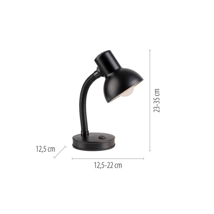JUST LIGHT. 11080-18 - Lokana galda lampa FLEXI 1xE27/25W/230V melna