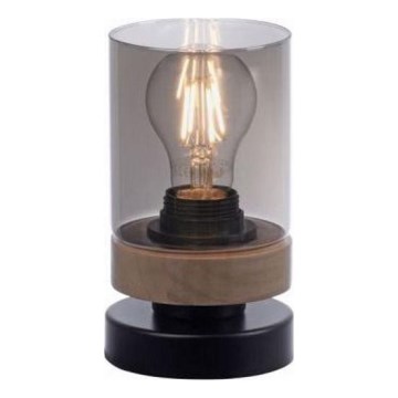 JUST LIGHT. 11310-18 - Galda lampa PASQUAL 1xE27/40W/230V melna/gumijkoks