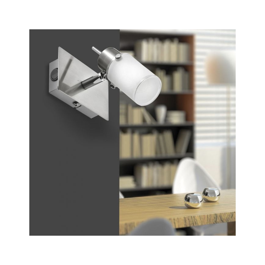 JUST LIGHT. 11931-55 - LED Sienas starmetis MAX 1xGU10/4W/230V matēts hroms
