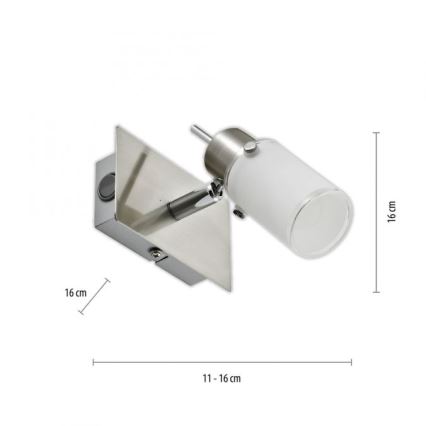 JUST LIGHT. 11931-55 - LED Sienas starmetis MAX 1xGU10/4W/230V matēts hroms