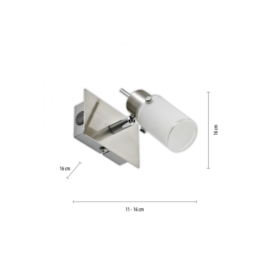 JUST LIGHT. 11931-55 - LED Sienas starmetis MAX 1xGU10/4W/230V matēts hroms