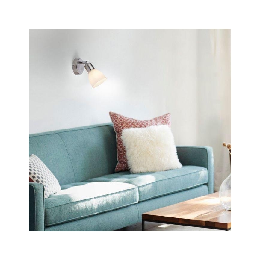 JUST LIGHT. 11951-55 - Sienas starmetis KARO 1xE14/40W/230V matēts hroms