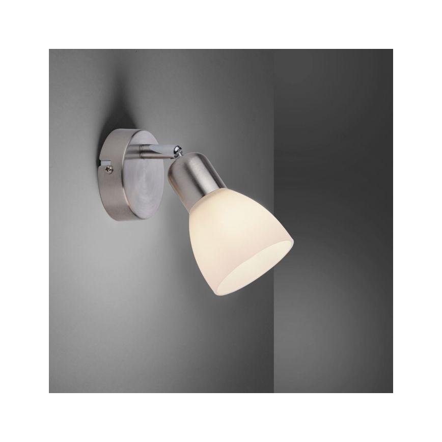 JUST LIGHT. 11951-55 - Sienas starmetis KARO 1xE14/40W/230V matēts hroms