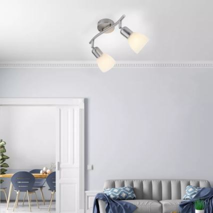 JUST LIGHT. 11952-55 - Virziena gaismeklis KARO 2xE14/40W/230V, matēts hroms