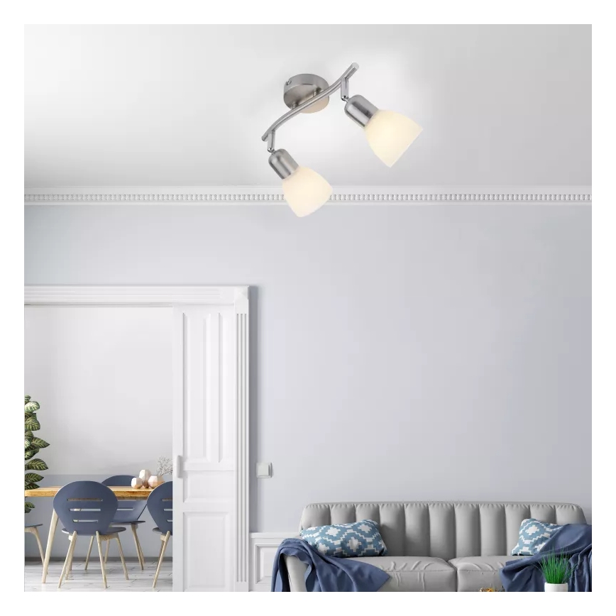 JUST LIGHT. 11952-55 - Virziena gaismeklis KARO 2xE14/40W/230V, matēts hroms