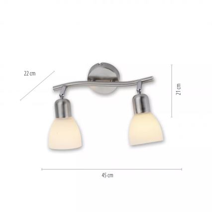 JUST LIGHT. 11952-55 - Virziena gaismeklis KARO 2xE14/40W/230V, matēts hroms