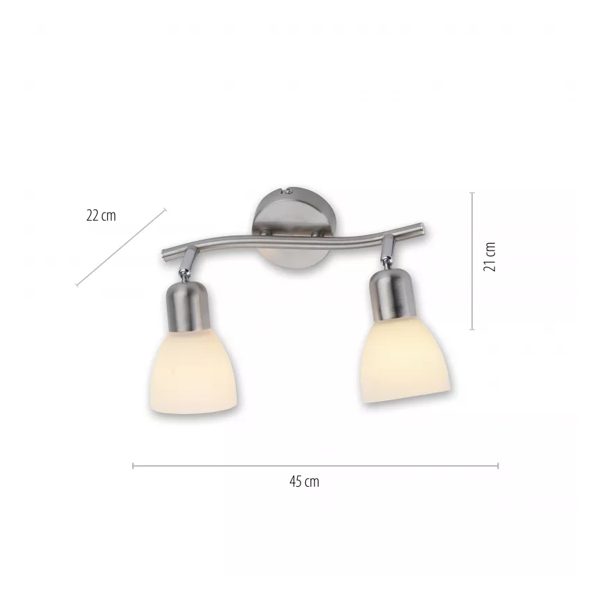 JUST LIGHT. 11952-55 - Virziena gaismeklis KARO 2xE14/40W/230V, matēts hroms