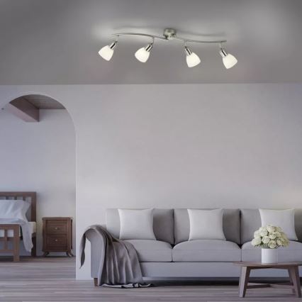 JUST LIGHT. 11954-55 - Virziena gaismeklis KARO 4xE14/40W/230V matēts hroms