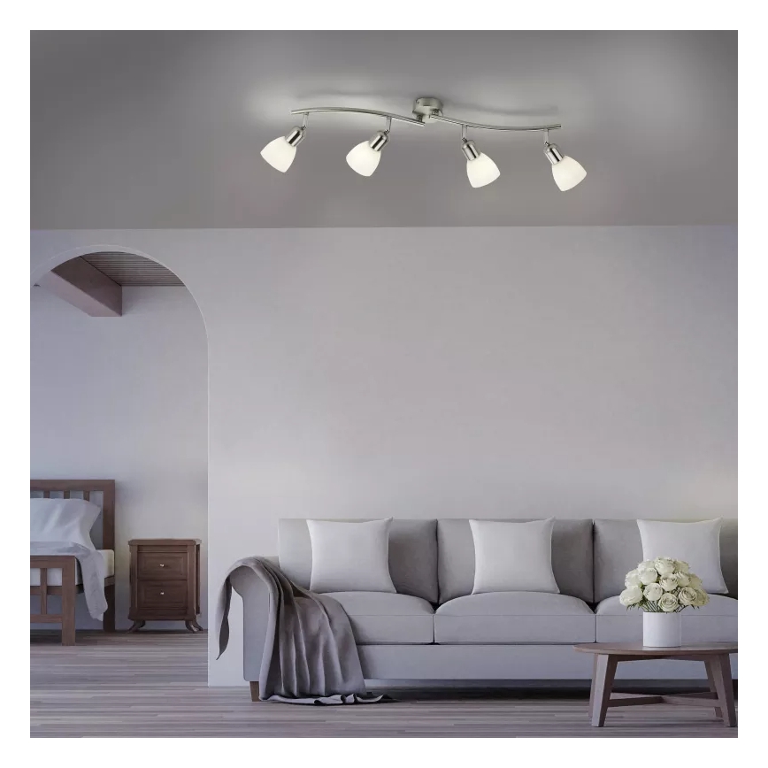 JUST LIGHT. 11954-55 - Virziena gaismeklis KARO 4xE14/40W/230V matēts hroms