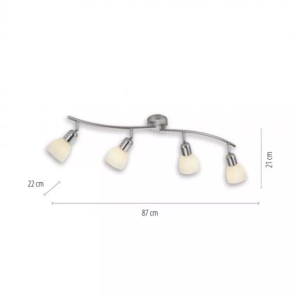 JUST LIGHT. 11954-55 - Virziena gaismeklis KARO 4xE14/40W/230V matēts hroms