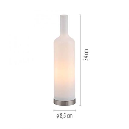 JUST LIGHT. 14006-16 - Galda lampa BOTTLE 1xE14/25W/230V balta