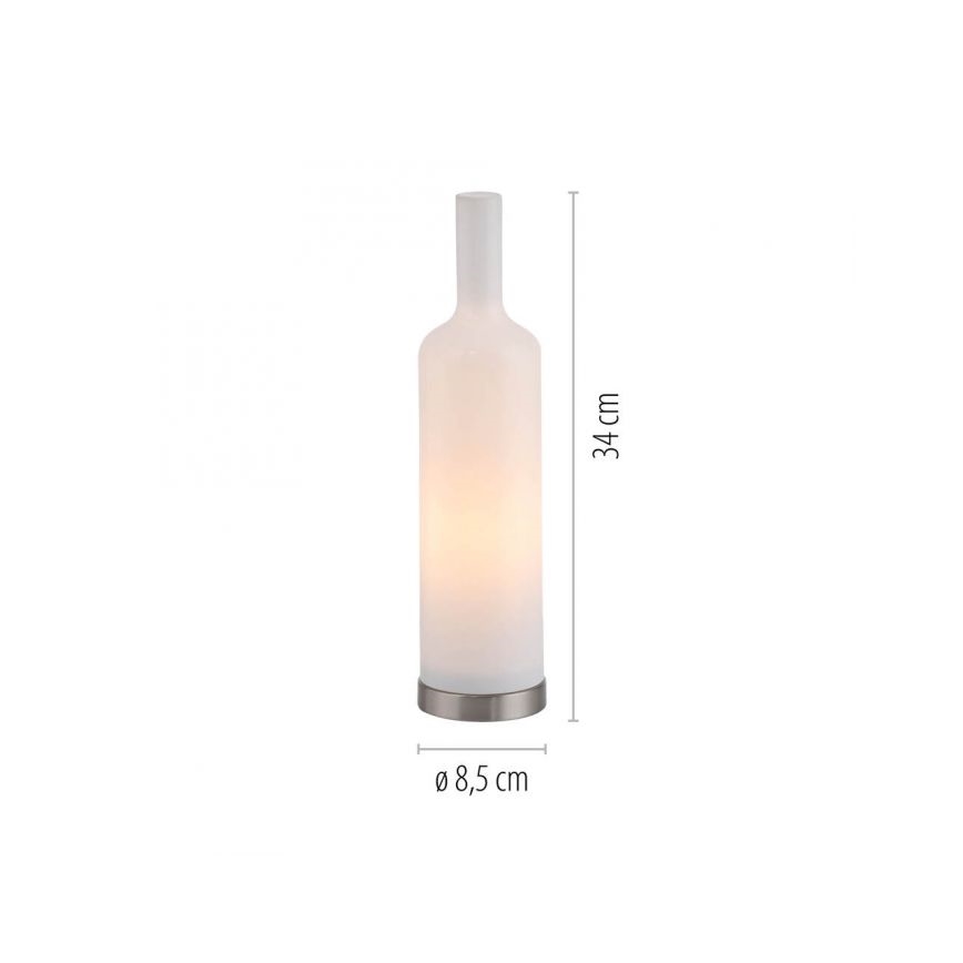 JUST LIGHT. 14006-16 - Galda lampa BOTTLE 1xE14/25W/230V balta