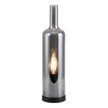 JUST LIGHT. 14006-25 - Galda lampa BOTTLE 1xE14/25W/230V melna/dūmaina