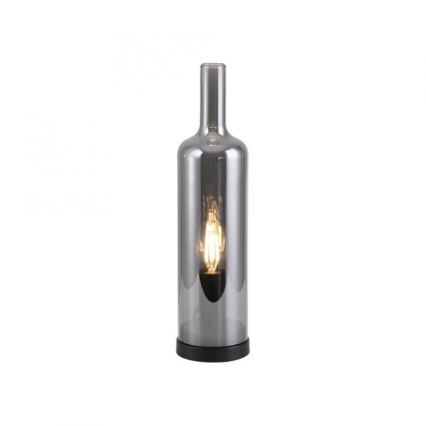 JUST LIGHT. 14006-25 - Galda lampa BOTTLE 1xE14/25W/230V melna/dūmaina