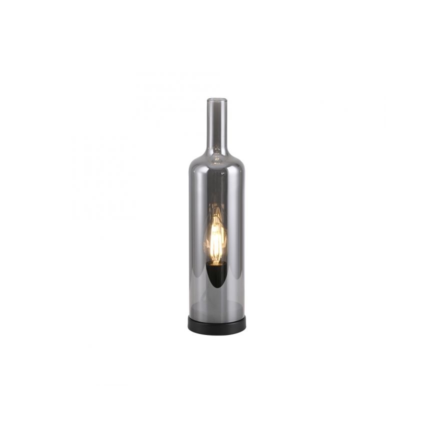 JUST LIGHT. 14006-25 - Galda lampa BOTTLE 1xE14/25W/230V melna/dūmaina