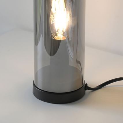 JUST LIGHT. 14006-25 - Galda lampa BOTTLE 1xE14/25W/230V melna/dūmaina