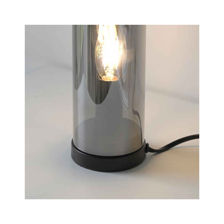 JUST LIGHT. 14006-25 - Galda lampa BOTTLE 1xE14/25W/230V melna/dūmaina