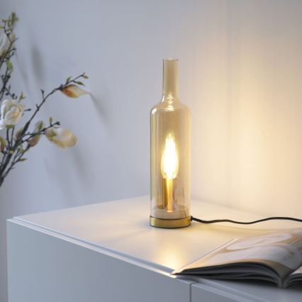 JUST LIGHT. 14006-27 - Galda lampa BOTTLE 1xE14/25W/230V bēša/dūmaina
