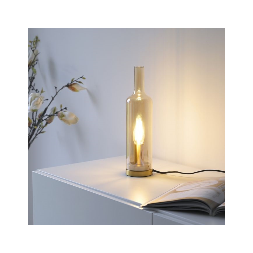 JUST LIGHT. 14006-27 - Galda lampa BOTTLE 1xE14/25W/230V bēša/dūmaina