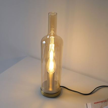 JUST LIGHT. 14006-27 - Galda lampa BOTTLE 1xE14/25W/230V bēša/dūmaina