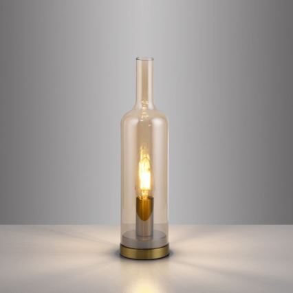 JUST LIGHT. 14006-27 - Galda lampa BOTTLE 1xE14/25W/230V bēša/dūmaina