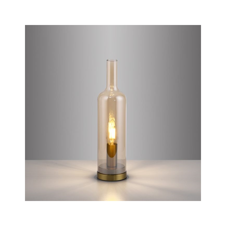 JUST LIGHT. 14006-27 - Galda lampa BOTTLE 1xE14/25W/230V bēša/dūmaina
